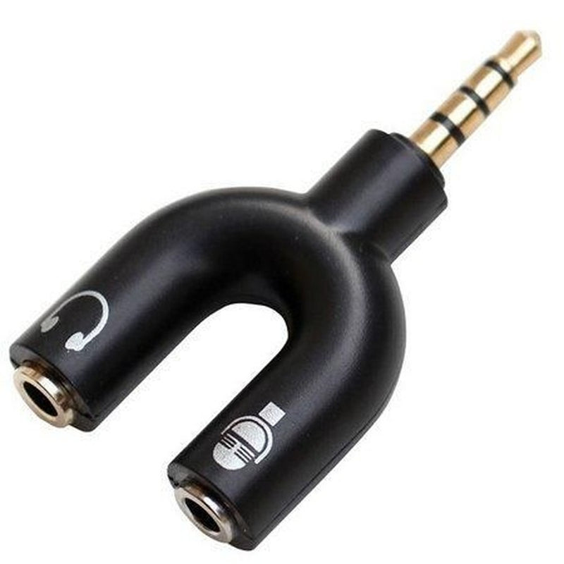Adaptador Y P2 para P3 Headset com Microfone – Compatível com Celular, Notebook, PS4 e Xbox One