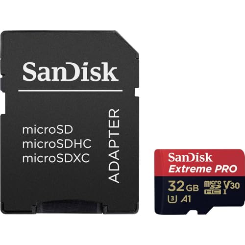 SanDisk CARTÃO DE MEMÓRIA MICRO SD 32GB EXTREME PRO 100MB/S U3 V30 4K (SDSQXCG-032G-GN6MA), Preto/Vermelho