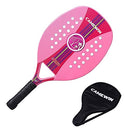 Raquete Rosa Para Beach Tennis Profissional Em Fibra Carbono Com Capa Protetora - Camewin