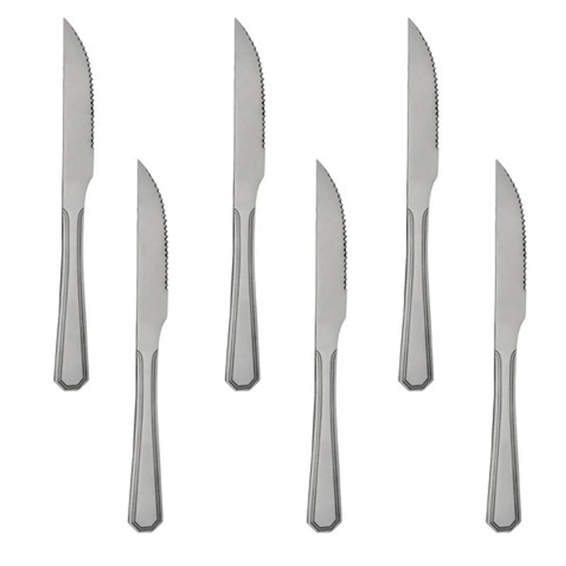 Jogo Com 6 Facas De Mesa Cozinha Inox Silver Em Casa Tem