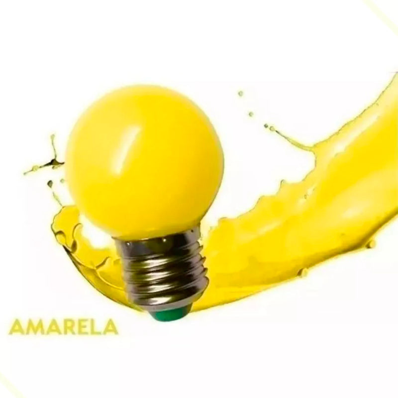 Mini Lâmpada Bolinha Led Decorativa Bulbo Amarelo - 1w 127v