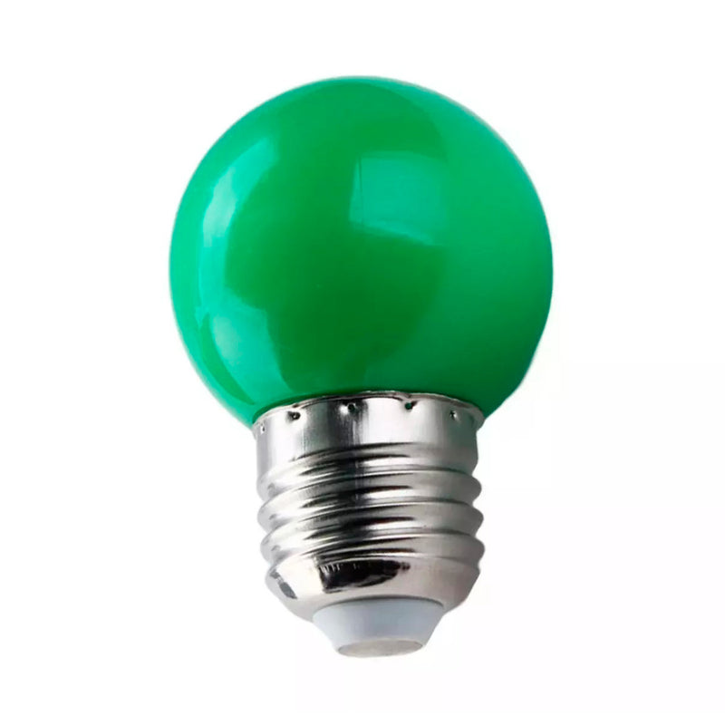Lâmpada Mini Redonda Led Bulbo Verde 1w 127v