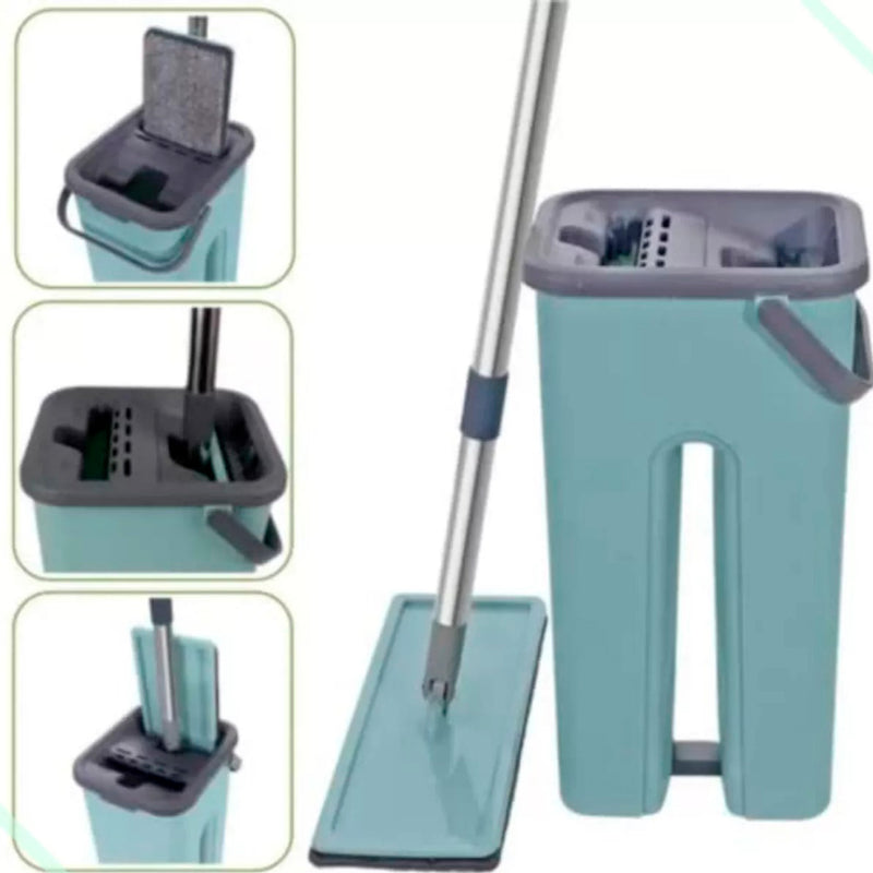 Mop Flat Slim Esfregão Rodo Mágico Com Balde 8 Litros