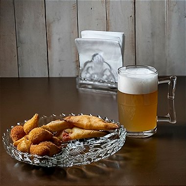Petisqueira De Vidro Conchas Com 3 Divisórias 22cm