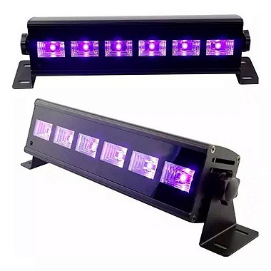 Luz Negra Bivolt Slim com 6 LEDs UV Iluminação para Festas e Ambientes Temáticos