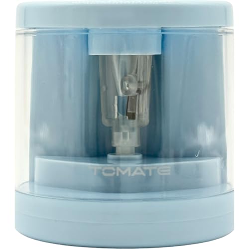 Apontador de Lápis Compacto Elétrico Automático com Lâminas de Liga Metálica Substituíveis Tomate (Azul Claro)