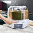 Dispensador de Grãos, 6 Grades, Dispensador Rotativo de Armazenamento de Grãos, Organização para Cozinha Doméstica, 23 cm