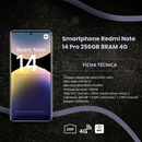Xiaomi Smartphone Redmi Note 14 Pro 256GB 8GB RAM 4G Tela Full HD+ de 120Hz Bateria Duradoura