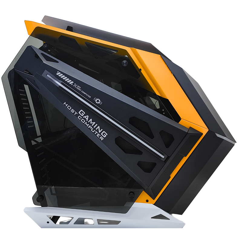 Gabinete Gamer Amarelo RGB Compatibilidade Placas-Mãe ATX e M-ATX USB 3.0 Áudio e Microfone