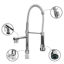 Torneira Gourmet Monocomando 50cm Cromada – Água Quente e Fria, Ducha Flexível, Bica Giratória