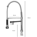 Torneira Gourmet Monocomando 50cm Cromada – Água Quente e Fria, Ducha Flexível, Bica Giratória