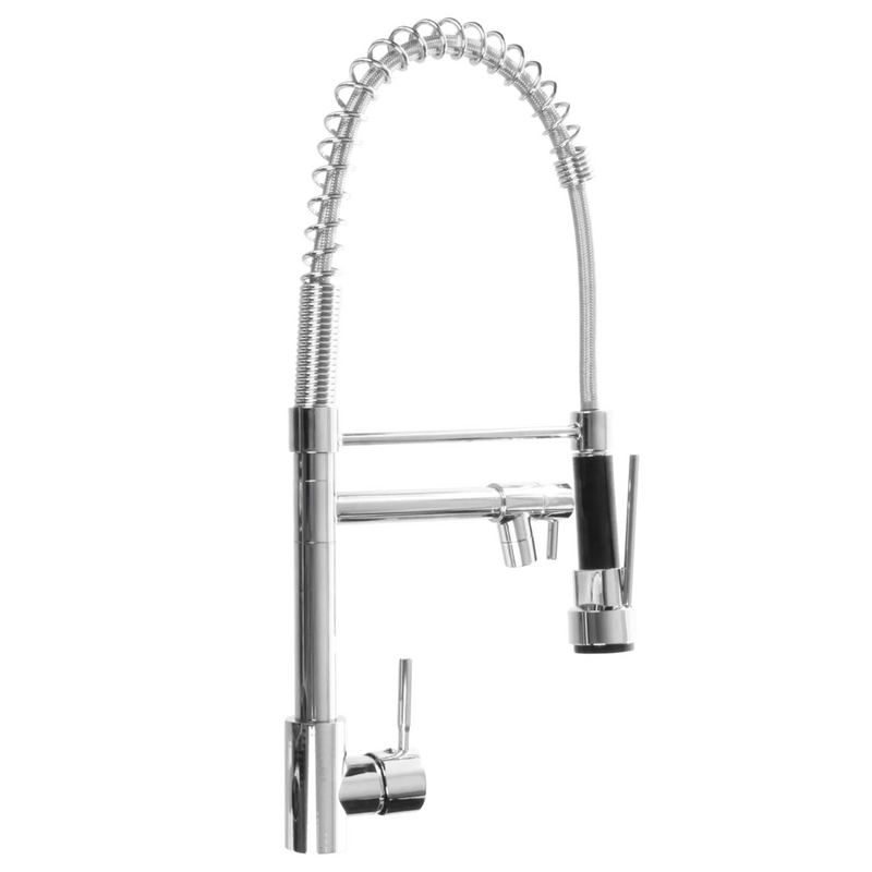 Torneira Gourmet Monocomando 50cm Cromada – Água Quente e Fria, Ducha Flexível, Bica Giratória