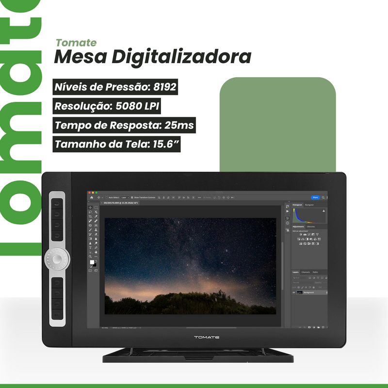Mesa Digitalizadora 15,6" Polegadas Com Tela Display Full Hd Com Caneta Touch