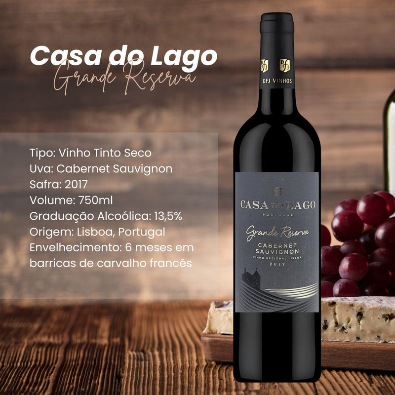 Vinho Tinto Suave Português Cabernet Sauvignon Casa do Lago Grande Reserva 750ml