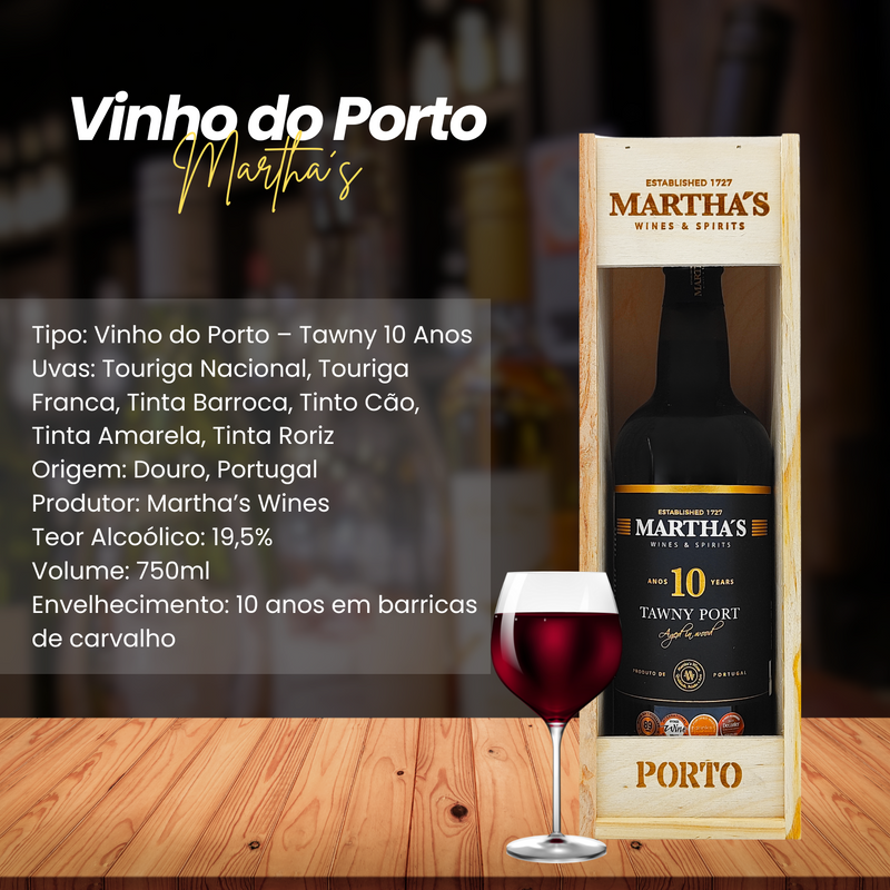 Vinho Tinto Do Porto Martha S 10 Anos Tawny Portugal 750ml
