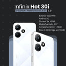 Smartphone Infinix Hot 30i 6.6" 128GB 8ram 4g Branco, Bateria 5000 Mah, Câmera 50 Mp Af