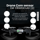 Drone Profissional Wi-Fi Dobrável com Câmera 720p HD GPS e Sensor de Obstáculo 1800mAh - Acompanha 2 Baterias (Preto)