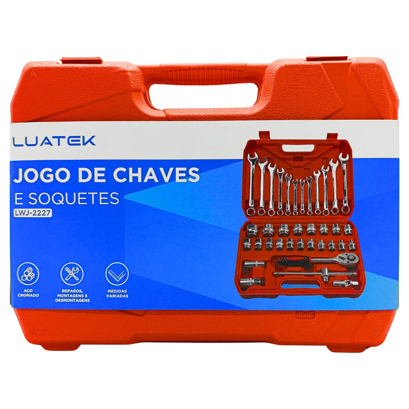 Kit Jogo de Chaves e Soquetes de Ferramentas Luatek - LWJ-2227