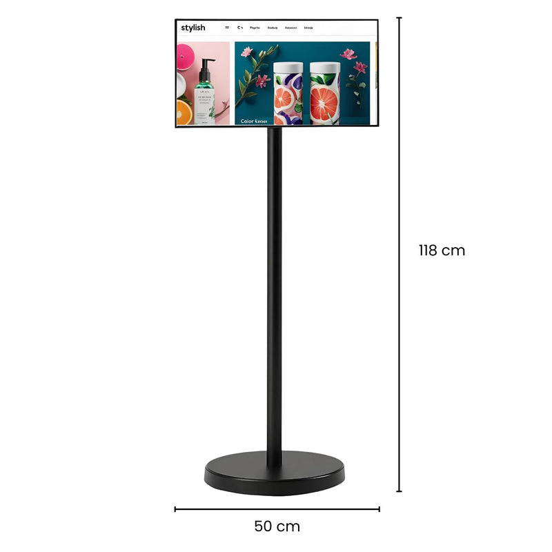 Smart Totem Digital FullHD 21.5" Octa-Core Android 12 Alto Falantes E Microfone Autoatendimento Comercial