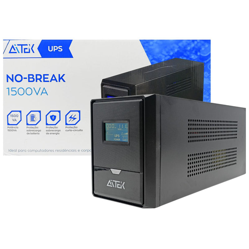 Nobreak 1500va Bivolt Senoidal Simulada 3 Tomadas 2 Baterias, Entrada Bivolt Automática E Saída Bivolt Chaveada - Aitek