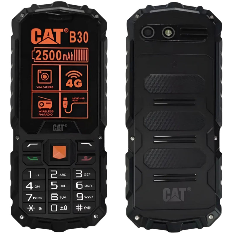 Celular Para Idosos Teclado Grande Capterpillar B30 4g Cor Preto/laranja