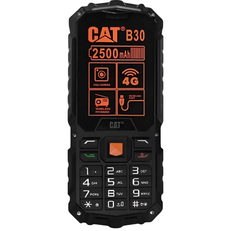 Celular Para Idosos Teclado Grande Capterpillar B30 4g Cor Preto/laranja