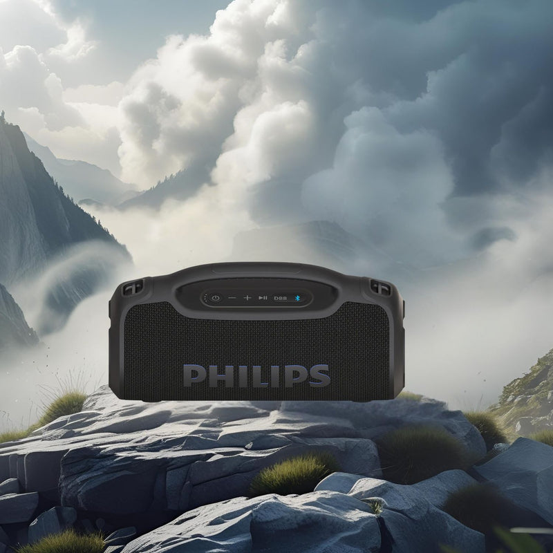 Caixa de Som Boombox Philips Boombeat Preto LED Bluetooth 4500 mAh 200W RMS Proteção Água e Poeira