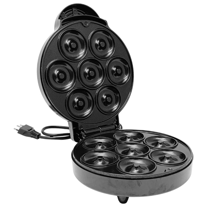 Máquina De Donuts Elétrica Fazer 7 Rosquinha Portátil Assadeira Compacta Antiaderente Café Da Manhã 110v
