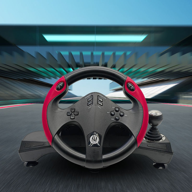 Volante Gamer Vibração Simulador Driving Com Pedal