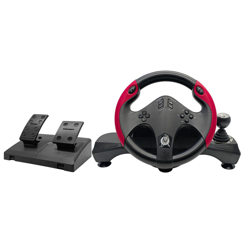 Volante Gamer Vibração Simulador Driving Com Pedal