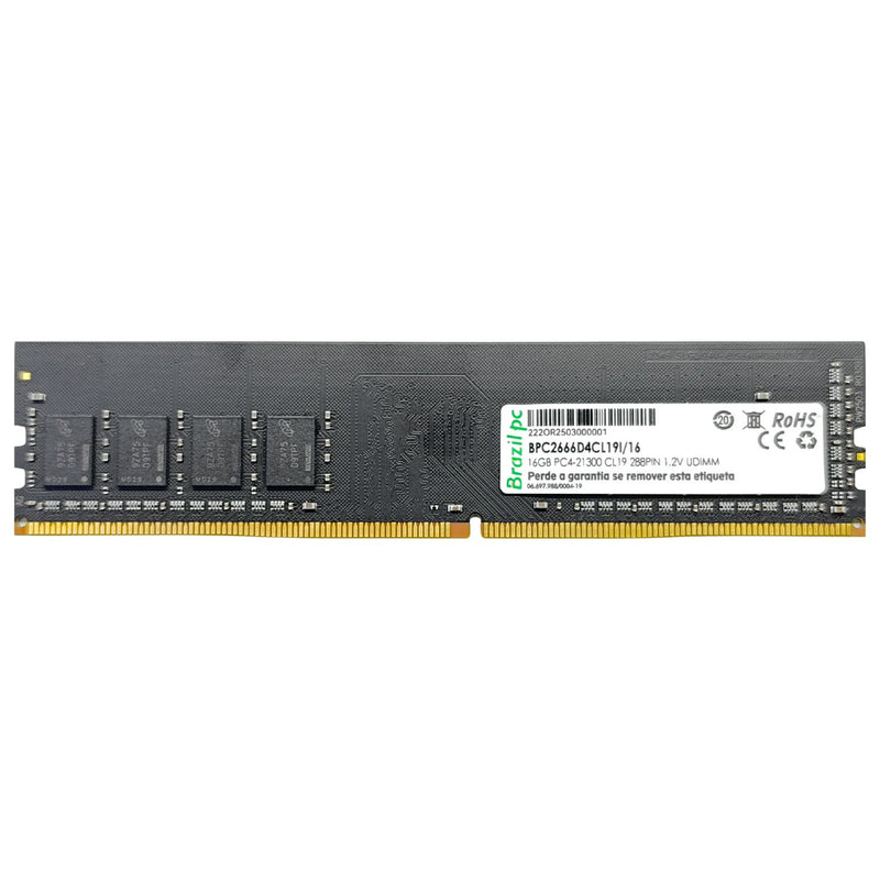 Memória RAM Bluecase 16GB DDR4 2666MHz U-DIMM para Desktop PC Gamer e Multitarefas, Alta Velocidade 1.2V CL19