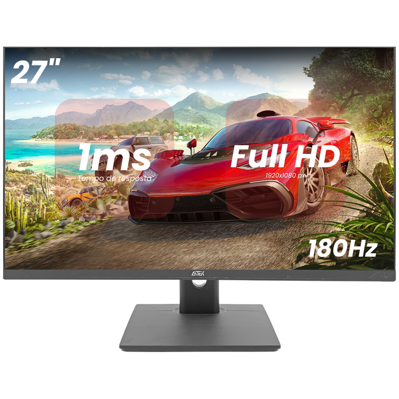 Monitor Gamer LED 27'' Aitek DELTA-M2712A PRO – Full HD, 180Hz, 1ms | Imagens Impecáveis e Velocidade para Sua Vitória