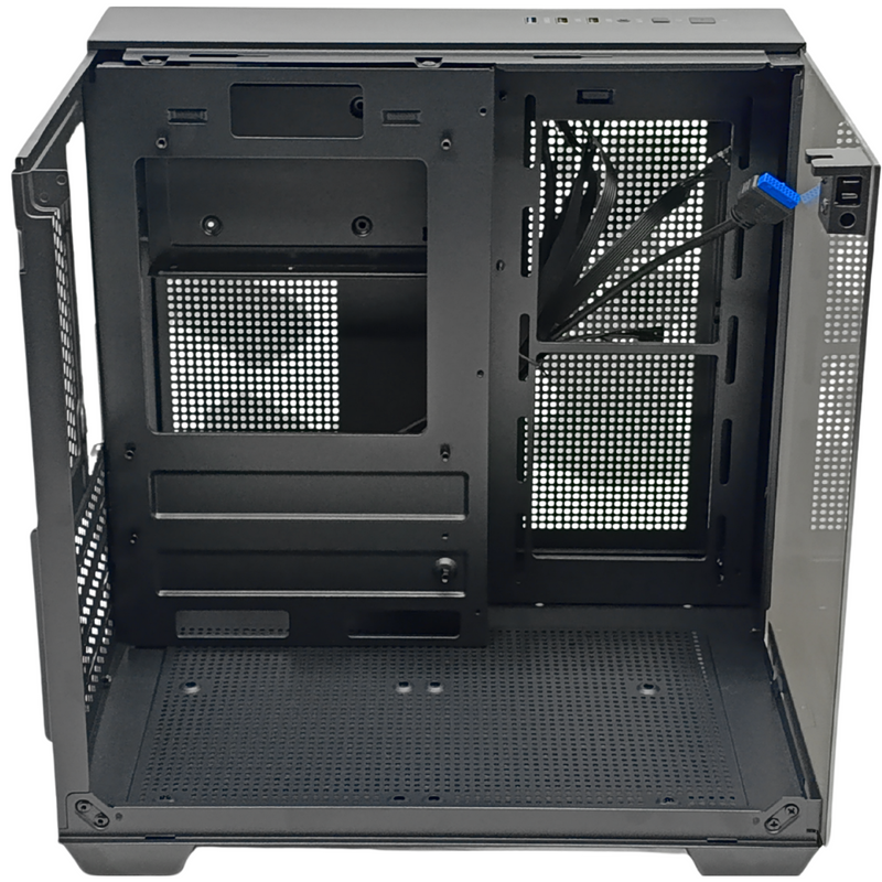 Gabinete Gamer Bluecase Vegas BG-059B – Panorâmico, Vidro Espelhado, Dual Chamber e Suporte Watercooler 240mm