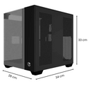 Gabinete Gamer Bluecase Vegas BG-059B – Panorâmico, Vidro Espelhado, Dual Chamber e Suporte Watercooler 240mm