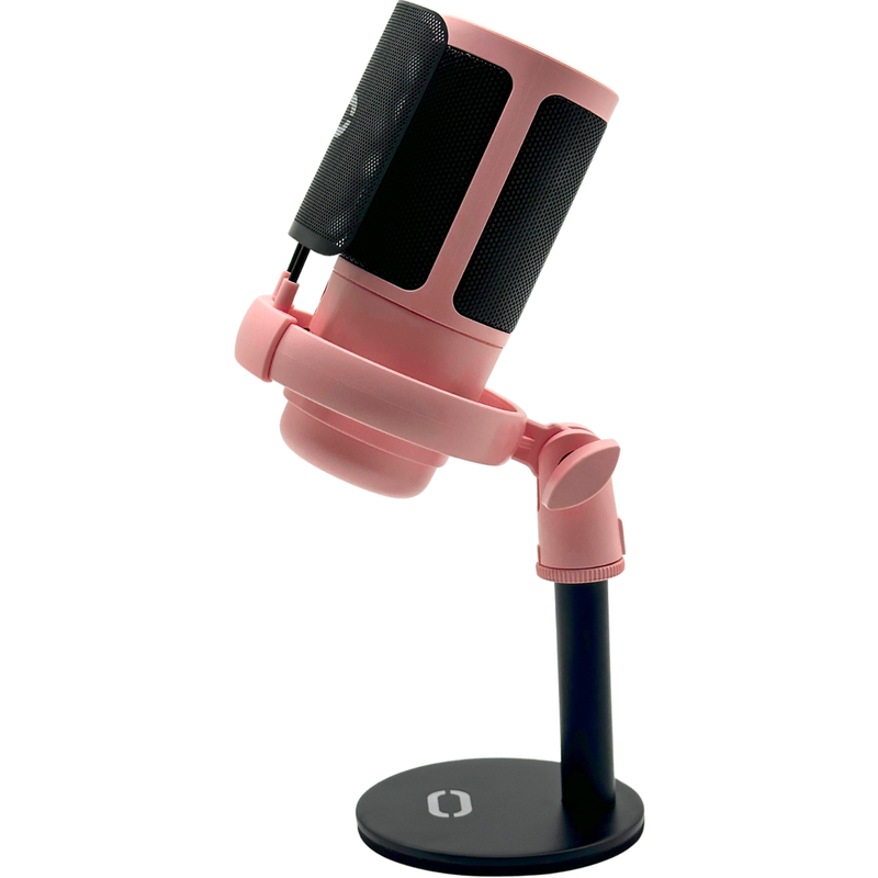 Microfone Gamer Condensador USB Rosa com Iluminação RGB e Filtro Anti-Puff – Ideal para Streaming e Gravação