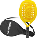 Raquete Beach Tennis Camewin Amarela com Estojo – Fibra de Vidro, Carbono e EVA Soft – 320g