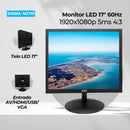 Monitor 17" LED Full HD 4:3 com HDMI, VGA e Alto-Falantes Integrados SIGMA-M1710 Aitek