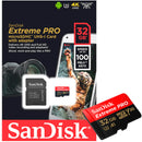 SanDisk CARTÃO DE MEMÓRIA MICRO SD 32GB EXTREME PRO 100MB/S U3 V30 4K (SDSQXCG-032G-GN6MA), Preto/Vermelho
