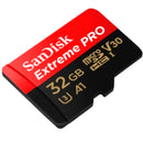 SanDisk CARTÃO DE MEMÓRIA MICRO SD 32GB EXTREME PRO 100MB/S U3 V30 4K (SDSQXCG-032G-GN6MA), Preto/Vermelho