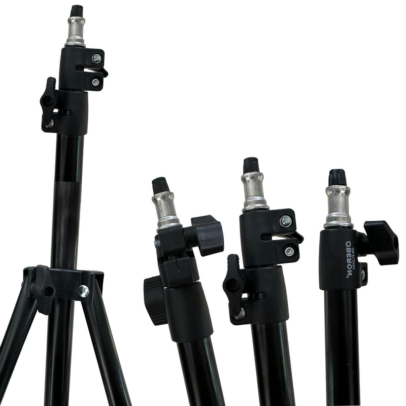 Tripé Universal Ajustável OR-PL21SC Oberon – Altura até 2,10m, Alumínio, Pino 5/8 com Rosca 1/4 para Câmera e Ring Light