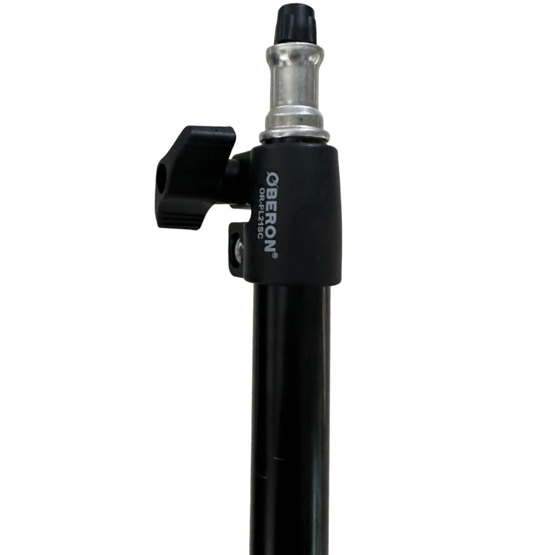 Tripé Universal Ajustável OR-PL21SC Oberon – Altura até 2,10m, Alumínio, Pino 5/8 com Rosca 1/4 para Câmera e Ring Light