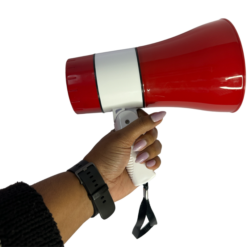 Megafone Tomate Recarregável com Gravação de Voz e Suporte USB – 20W Portátil e Potente