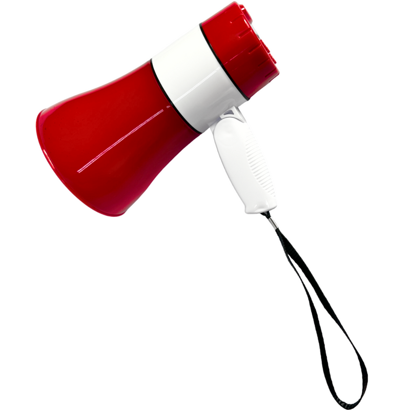 Megafone Tomate Recarregável com Gravação de Voz e Suporte USB – 20W Portátil e Potente