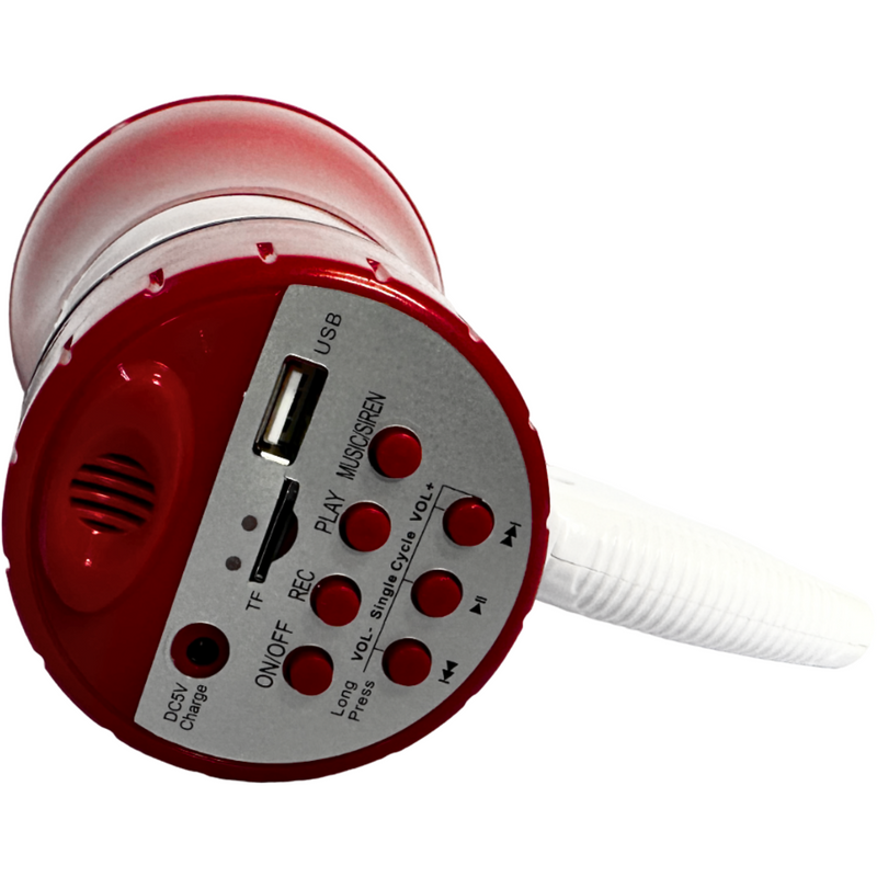 Megafone Tomate Recarregável com Gravação de Voz e Suporte USB – 20W Portátil e Potente