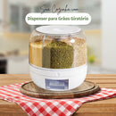 Dispensador de Grãos, 6 Grades, Dispensador Rotativo de Armazenamento de Grãos, Organização para Cozinha Doméstica, 23 cm