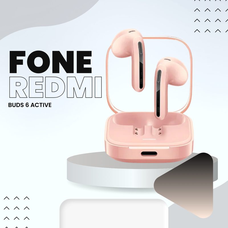Xiaomi Redmi Buds 6 Active, Fones de Ouvido Sem Fio, Versão Global (Rosa)