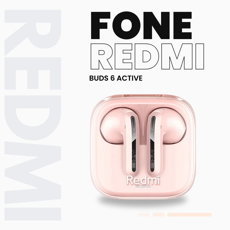 Xiaomi Redmi Buds 6 Active, Fones de Ouvido Sem Fio, Versão Global (Rosa)