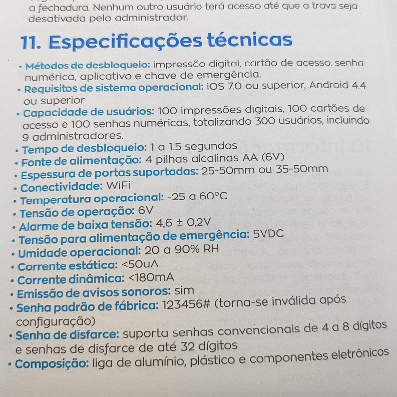 Fechadura Digital Inteligente Sistema de Alarme Desbloqueio Biometria Cartão de Acesso Senha Numérica - Trava Automática