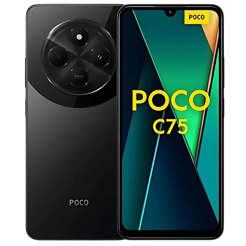Kit Smartphone Poco C75 256GB 8RAM 4G Preto + Fone de Ouvido Headphone Sem Fio Bluetooth Over-Ear