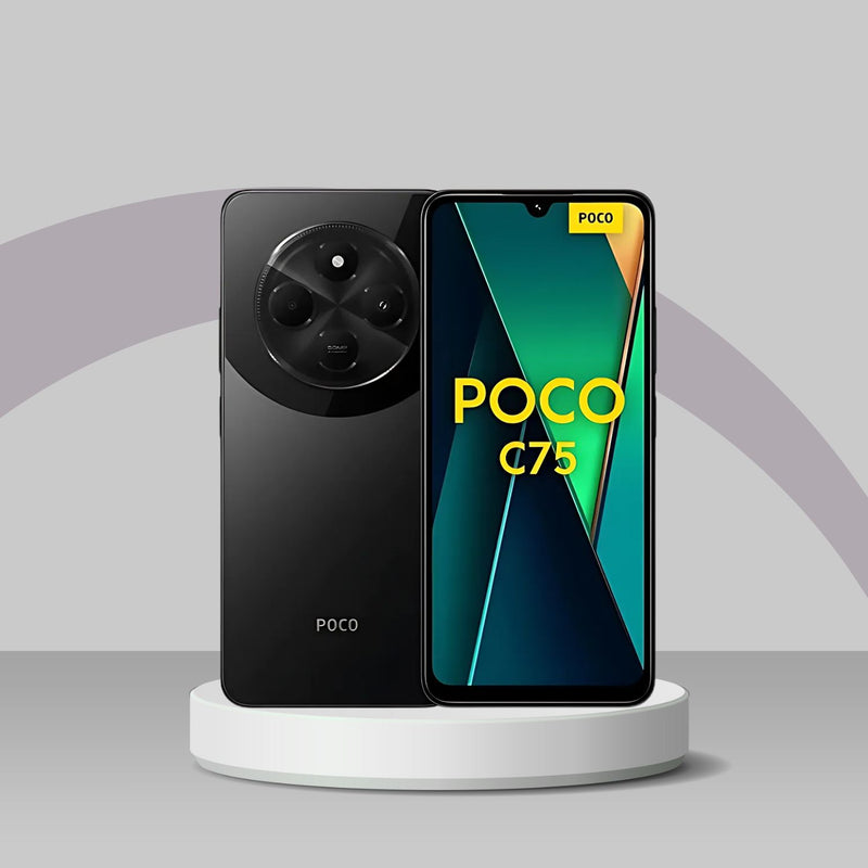 Kit Smartphone Poco C75 256GB 8RAM 4G Preto + Fone de Ouvido Headphone Sem Fio Bluetooth Over-Ear